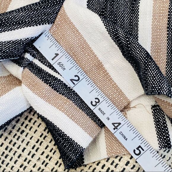 Loft neutral black brown khaki stripe shorts sz 4 - Picture 5 of 7